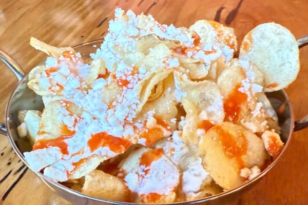 Chips with panela cheese